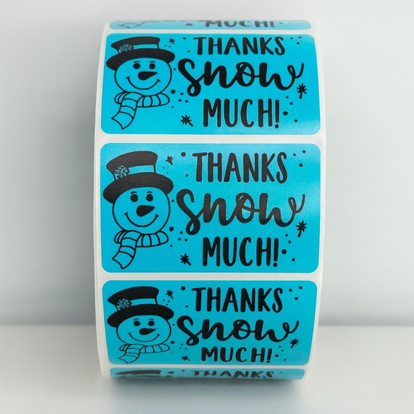 Christmas Snowman Stickers – Thank You Labels for small business 2" - Picture 2 of 4